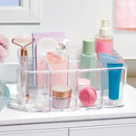 Clear Plastic 5-Compartment Organizer for Makeup and Office Supplies Made in USA