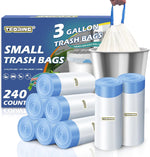13 Gallon Trash Bags Drawstring 120 Count, 1.7 Mil Thick White Garbage Bags, Easy-Dispense Roll for Kitchen & Household Use, Resists Tears, Leaks and Punctures