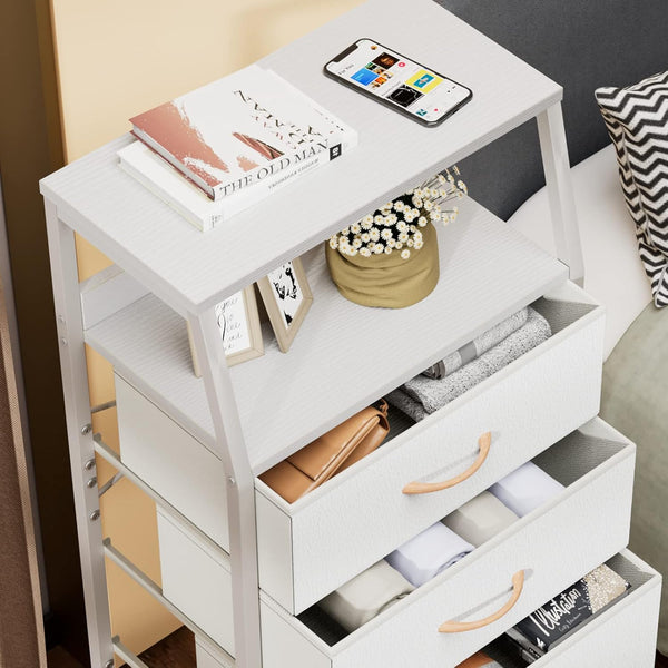 White dresser with 5 drawers for bedroom, hallway, entryway, nursery, closet organizer