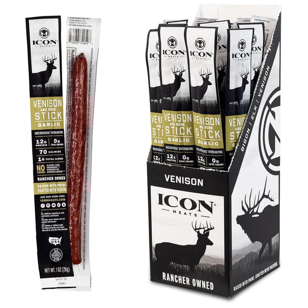 ICON Meats Snack Sticks Sampler, 24 Pack, Assorted Bison, Elk, Venison & Pork