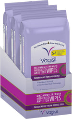 Vagisil odor block daily freshening wipes for feminine hygiene in resealable pouch, hypoallergenic, gynecologist tested, 20 wipes pack of 3