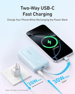 Anker Portable Charger, 10,000mAh 30W Power Bank, USB-C in and Out Fast Charging Battery Pack, Travel Essential Phone Power Bank, for iPhone 17/16, Galaxy and More (Black, 10000.00, Milliamp Hours)