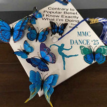Butterflies Decoration, BOPART 24Pcs 3D Butterfly Decals Stickers for Party Decoration, Blue Butterflies Wall Decor Magnetic Butterfly for Crafts (12 Styles at 4 Sizes in Double Wings)