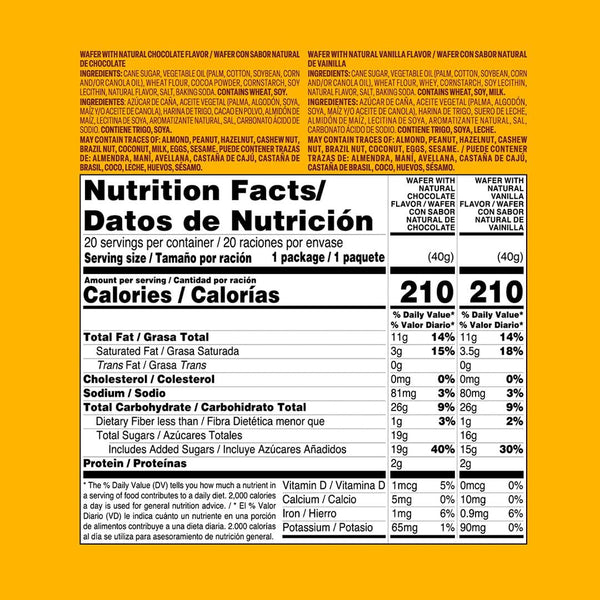 Bauducco Choco Biscuit Cookies, Individually Wrapped, 25.3 oz, Pack of 40
