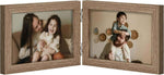 decorUhome Double 4x6 Picture Frame Vertical, Engineered Wood Bifold Photo Frame with Plexiglass for Tabletop Display, 4x6, Black