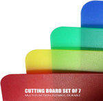 Flexible cutting boards set of 7 for kitchen use