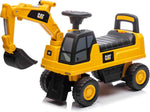 CAT licensed excavator push car for toddlers with rotating bucket and storage