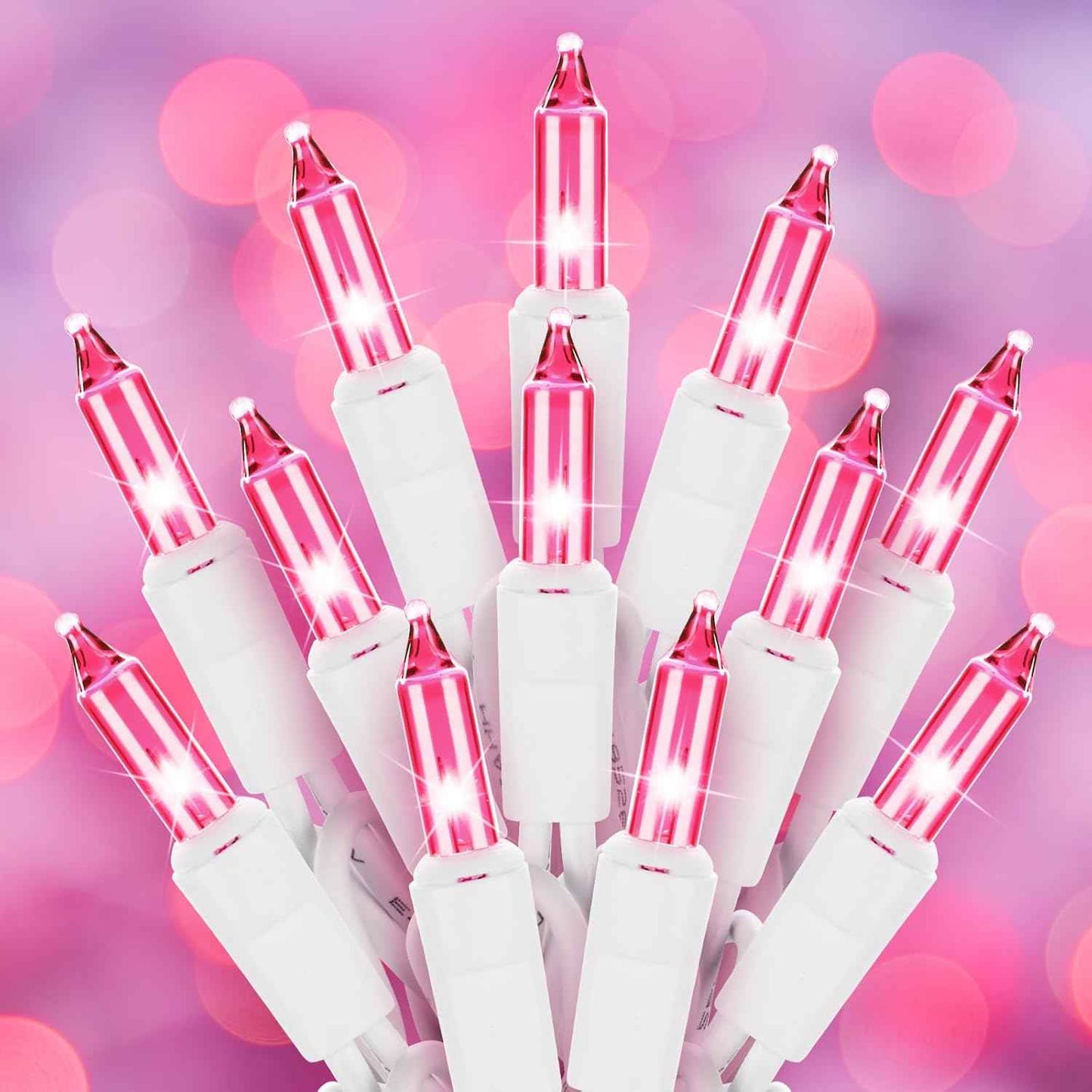 Clear Christmas String Lights 50 Count 12 Feet Incandescent Bulb Mini Lights for Indoor Outdoor Xmas Tree Garland Birthday Wedding Party Festival Decoration, Green Wire