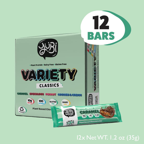 YuBi Bars Variety Pack, 12 Pack, 14.8oz, Gluten Free, Dairy Free, Non-GMO, Low Sugar, Low Carb