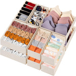 12 pack fabric drawer organizer with 116 cells for storage and closet organization
