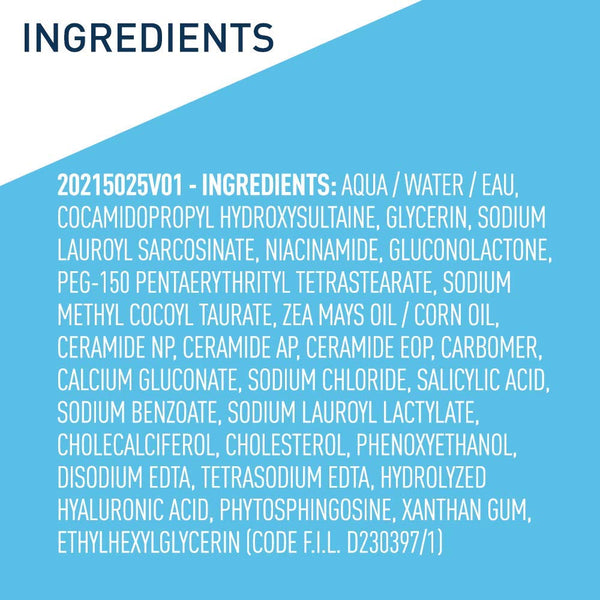 ceraVe Renewing Salicylic Acid Cleanser, 16 Ounce, Hyaluronic Acid, Niacinamide, Ceramides, Exfoliating Face Wash