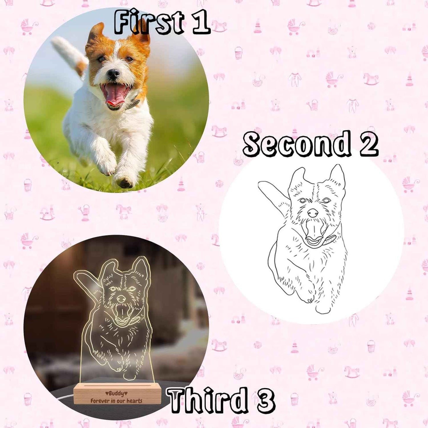 Personalized Night Light Custom 3D Photo Lamp with Picture Text Engraved, Customized Valentines Birthday Anniversary Lights Gift for Wife Husband Girlfriend Her Him