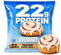 Legendary Foods Cinnamon Roll Protein Bars - Gluten-Free, Low Carb, 10-Pack
