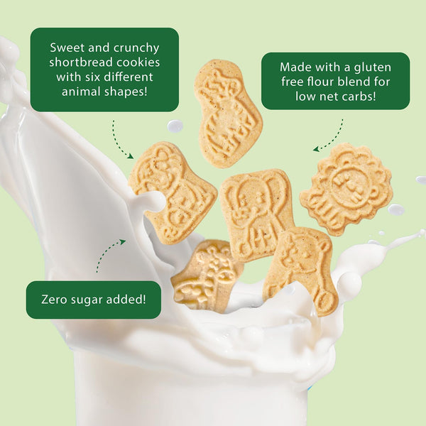 ChocZero Animal Crackers, Sugar Free Cinnamon Cookies, Gluten Free, Keto Friendly, High Fiber, 12 oz Tub