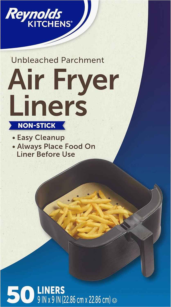 Reynolds Kitchens Unbleached Parchment Air Fryer Liners for Easy Cleanup
