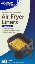 Reynolds Kitchens Unbleached Parchment Air Fryer Liners for Easy Cleanup