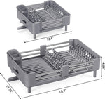 Urackify Stainless Steel Dish Drying Rack with Foldable Organizer