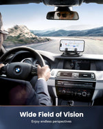 360 degree rotation car phone holder with anti-slip grips and one-hand operation