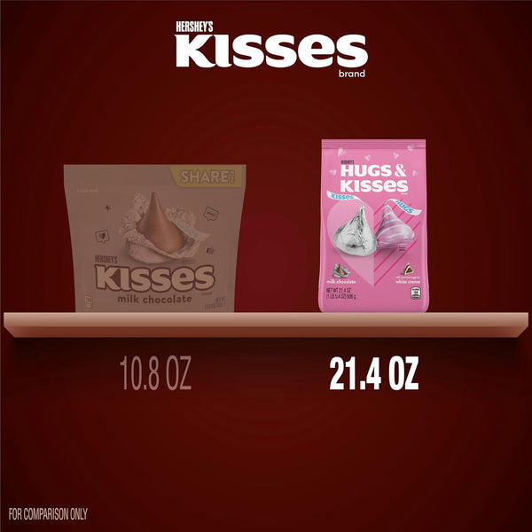 hersheys hugs & kisses assorted flavored 21.4 oz valentines candy bag kosher gluten-free milk chocolate