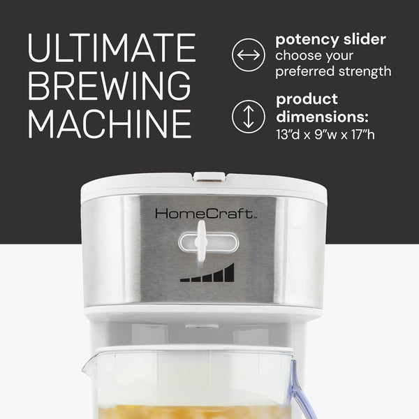 HomeCraft 3-Quart Stainless Steel Café Iced Tea and Coffee Brewing System