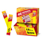 Slim Jim Original Smoked Meat Sticks, 6g Protein, 0.28oz, 46 Count, Snack Size