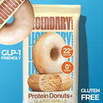 Glazed Vanilla Protein Donuts with 22g Protein, Zero Sugar, Gluten Conscious, Low Carb, Keto Suitable, 8 Pack