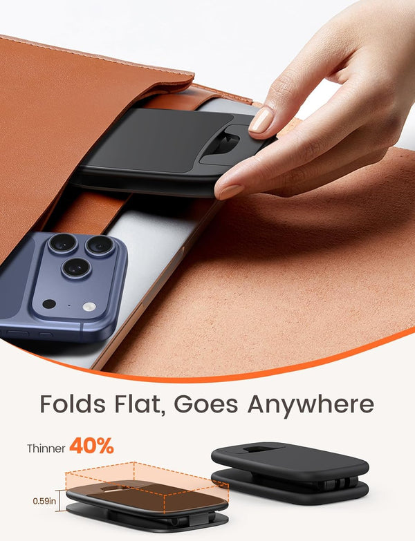 Lamicall Ultra-Thin Phone Stand for Desk, Height Adjustable, Sturdy Weighted Base, Thick Case Friendly