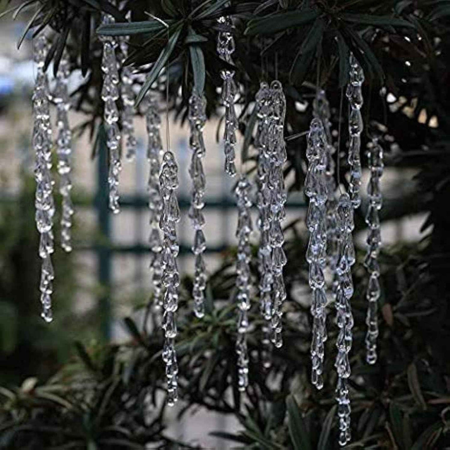 25 pcs icicles Ornament Set - ToBeIT Christmas Decoration Acrylic Clear icicles Set (25pcs Icicle Ornament)