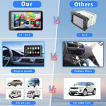 7" portable wireless car stereo with Apple CarPlay, Android Auto, and backup camera for all vehicles
