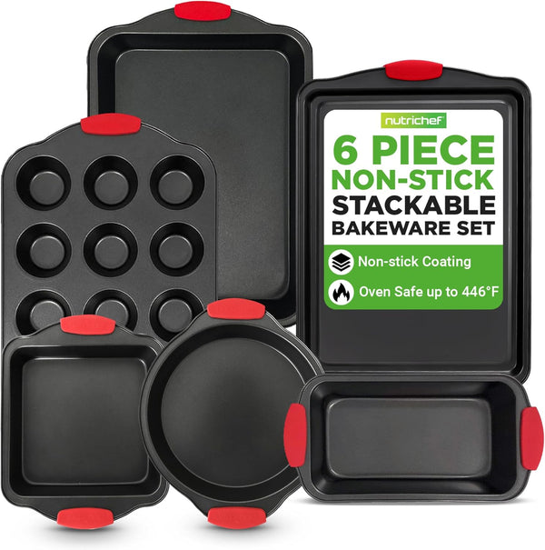 NutriChef 3-Piece Nonstick Kitchen Oven Baking Pans Set