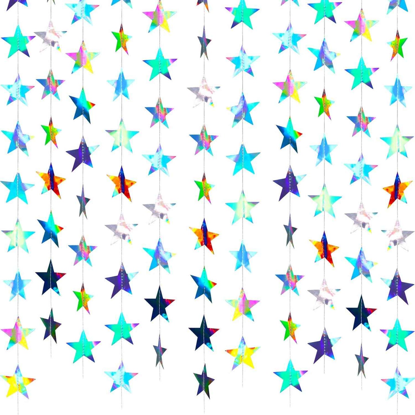 Patelai Glitter Star Garland Banner Christmas Decor 130 Feet Star Hanging Bunting Banner Twinkle Backdrop for Homecoming Classroom Wedding Birthday Halloween Party Supplies(Gold)