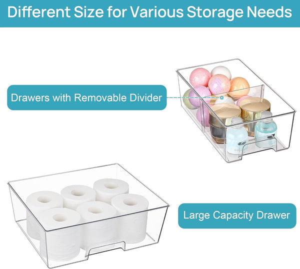 Vtopmart Stackable Storage Drawers for Bathroom and Home Organization