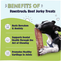 Pawstruck Premium Beef Jerky Dog Chews, 4"-6" Strips, 15 Count