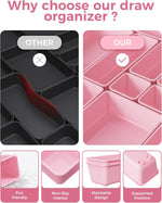 25 PCS Plastic Drawer Organizers Set for Makeup, Jewelry, and Utensils