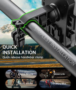 Secure Bike Phone Holder Mount for Handlebars, Compatible with 4.5-6.8 Inch Smartphones