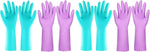 Elgood Reusable Dishwashing Cleaning Gloves with Latex free, Cotton lining,Kitchen Gloves 2 Pairs,Purple+blue Medium