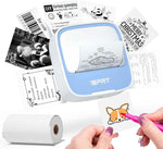 iDPRT Portable Sticker Maker Machine with 1 Roll Sticker Paper, Mini Printer Efficiently and Quickly, Thermal Printer for Study Notes, Pictures, DIY, Label, Free App with Multiple Templates, Grey