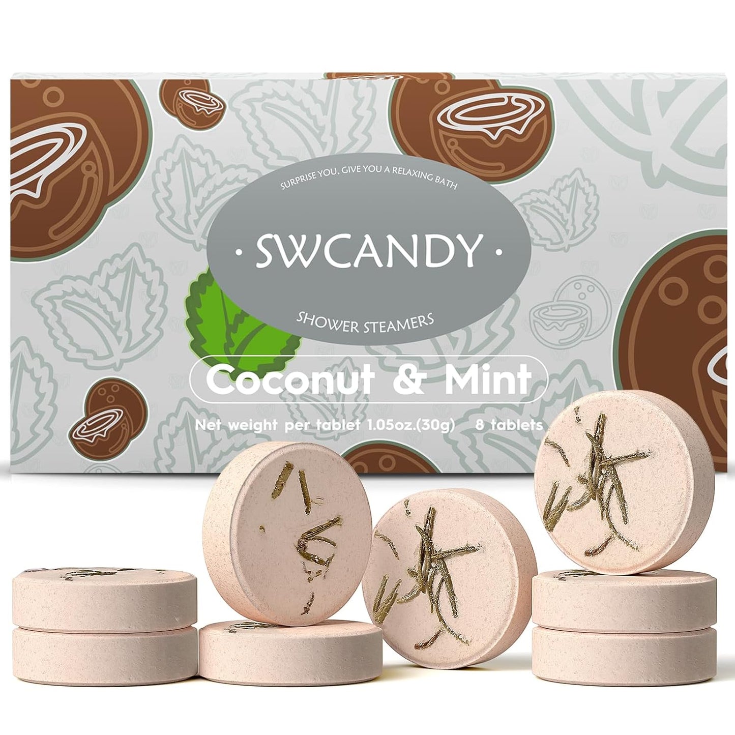 Shower Steamers Aromatherapy Birthday Gifts for Women - SWCANDY 8 Pcs Easter Basket Stuffers, Her Mom Adults Men Him Teen Self Care with Natural Essential Oils Relaxation Home SPA Travel Holidays