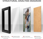 pecula 2-pack black picture frame for 5x7 photos, plexiglass and plastic construction, wall and tabletop display