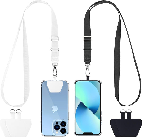 Phone Lanyard 2 Pack with Adjustable Neck Strap and Phone Patches for Smartphones