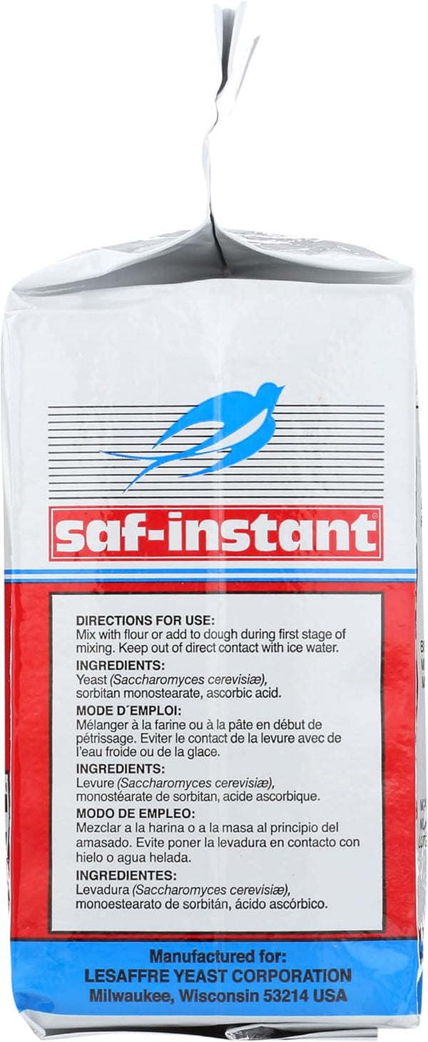 Saf Instant Yeast 1 Pound Pouch, top-selling yeast for baking, fast acting, long lasting, vacuum-packed
