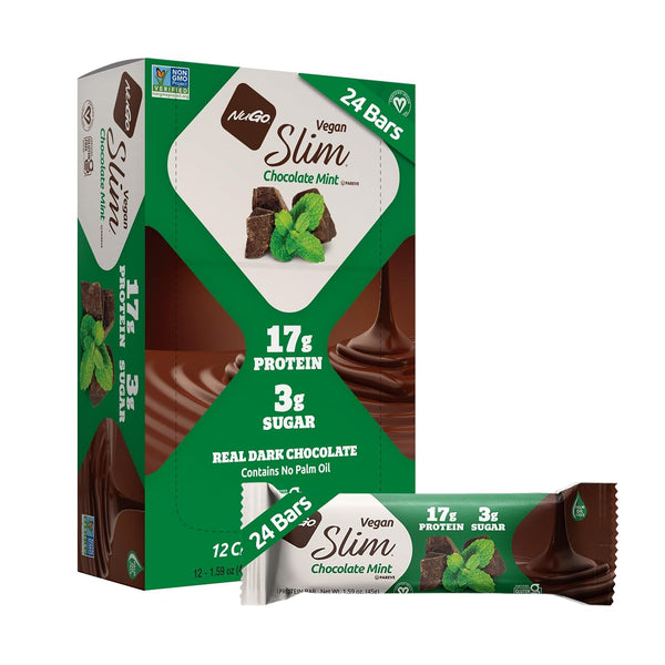 NuGo Slim Dark Chocolate Crunchy Peanut Butter Protein Bars, 24 Count