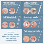 jpnk blackhead remover tool comedones extractor acne removal kit for blemish whitehead popping 6 pc zit removing for nose face tools with leather bag