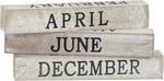 Wooden Perpetual Block Calendar for Desk, Wood Month Date Display Blocks for Teachers, Students, Classroom, Rustic Farmhouse Office Decor, Desk Accessories (5 x 4 In)
