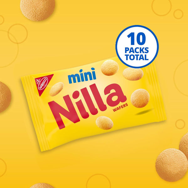 NILLA Wafers Mini Vanilla Wafer Cookies, 10 Snack Packs for Enjoying On The Go