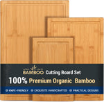 Hiware 3-piece Bamboo Cutting Boards for Kitchen