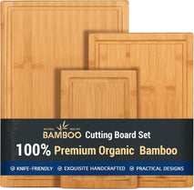 Hiware 3-piece Bamboo Cutting Boards for Kitchen