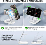 2025 MagSafe 3-in-1 charging station with night light for iPhone, Apple Watch, AirPods travel and bedside use
