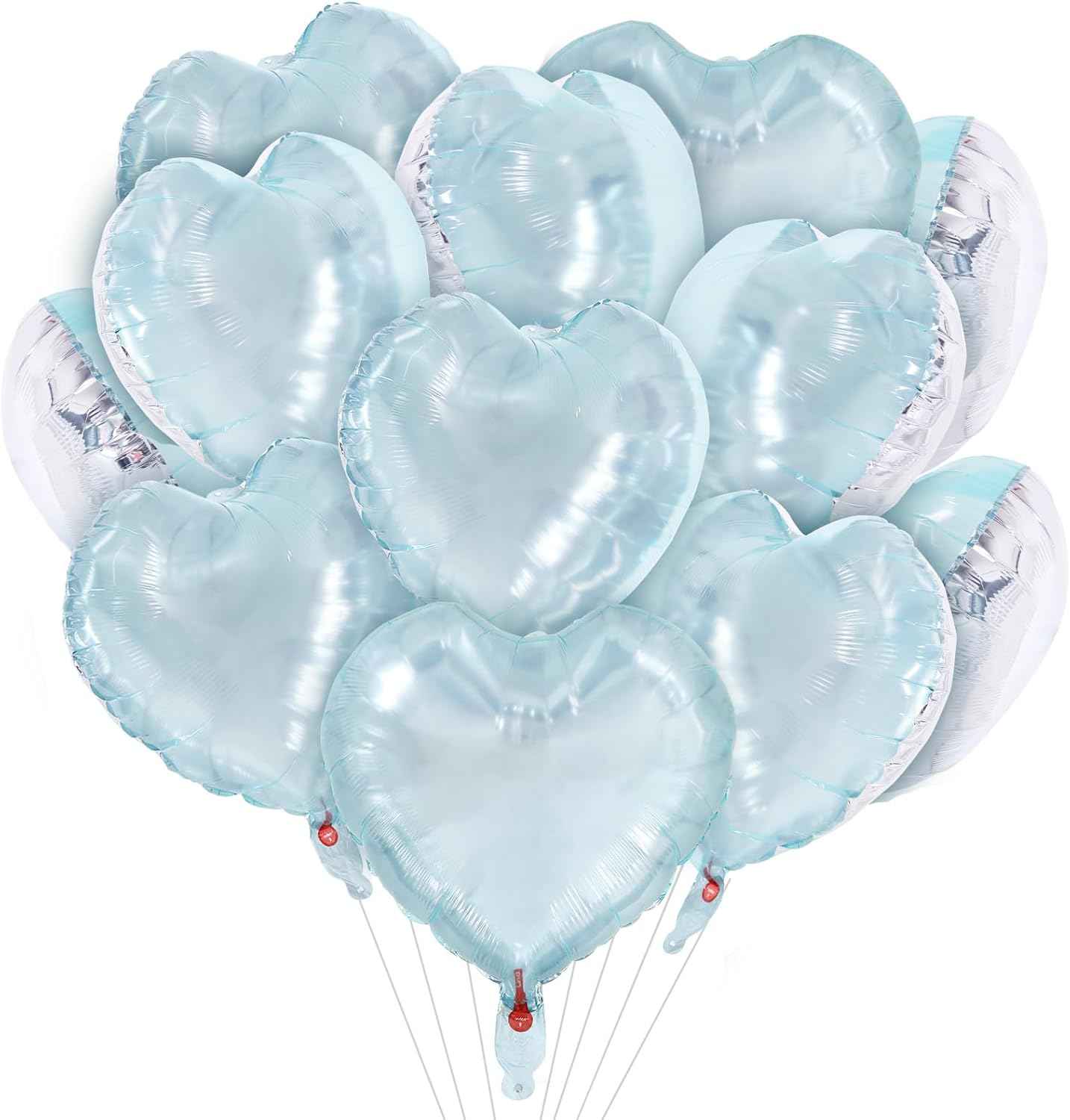 TONIFUL 30Pcs 18 Inch Red Heart Balloons Valentine’s Day Heart Shape Foil Mylar Balloons Decoration for Romantic Valentine's Day Wedding Bridal Shower Anniversary Engagement Party Supplies