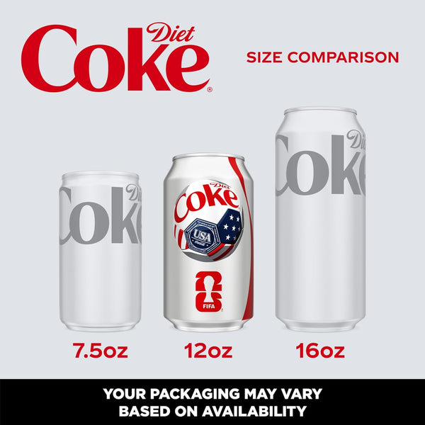 Diet Coke Soda Soft Drinks, 12 fl oz Fridge Pack Cans, 12 Pack - Cola Flavored Diet Soda Soft Drinks